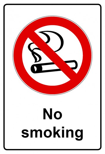 Magnetschild Verbotszeichen Piktogramm & Text englisch · No smoking (Verbotsschild magnetisch · Magnetfolie)