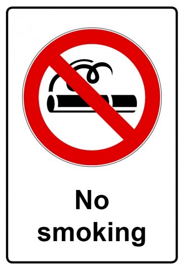 Schild Verbotszeichen Piktogramm & Text englisch · No smoking | selbstklebend (Verbotsschild)