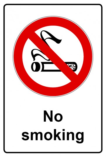 Schild Verbotszeichen Piktogramm & Text englisch · No smoking | selbstklebend (Verbotsschild)