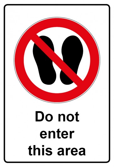 Magnetschild Verbotszeichen Piktogramm & Text englisch · Do not enter this area (Verbotsschild magnetisch · Magnetfolie)