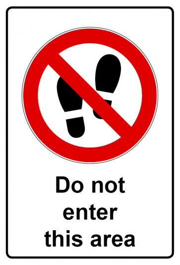 Magnetschild Verbotszeichen Piktogramm & Text englisch · Do not enter this area (Verbotsschild magnetisch · Magnetfolie)