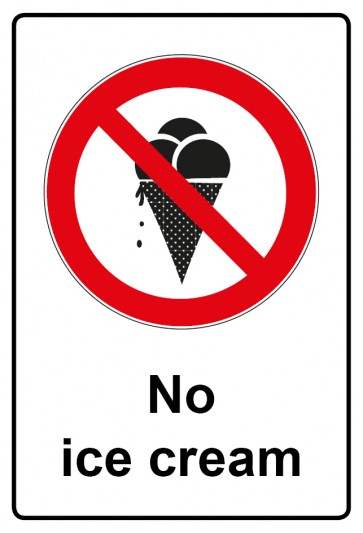 Aufkleber Verbotszeichen Piktogramm & Text englisch · No ice cream (Verbotsaufkleber)