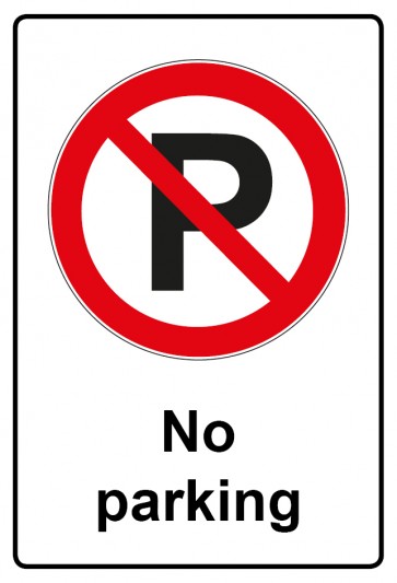 Aufkleber Verbotszeichen Piktogramm & Text englisch · No parking (Verbotsaufkleber)