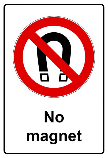Aufkleber Verbotszeichen Piktogramm & Text englisch · No magnet (Verbotsaufkleber)