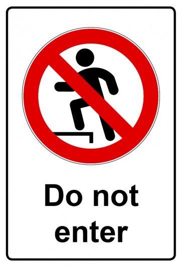 Aufkleber Verbotszeichen Piktogramm & Text englisch · Do not enter | stark haftend (Verbotsaufkleber)