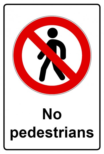Schild Verbotszeichen Piktogramm & Text englisch · No pedestrians | selbstklebend (Verbotsschild)