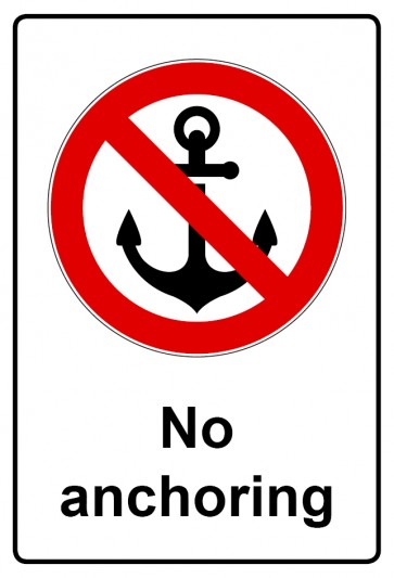 Aufkleber Verbotszeichen Piktogramm & Text englisch · No anchoring (Verbotsaufkleber)