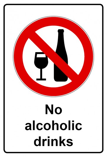 Aufkleber Verbotszeichen Piktogramm & Text englisch · No alcoholic drinks | stark haftend (Verbotsaufkleber)