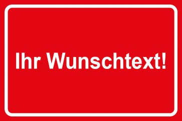 Baustellenschild Wunschtext | rot · weiß · MAGNETSCHILD