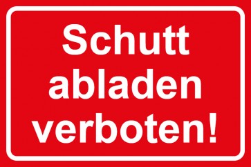Baustellenschild Schutt abladen verboten | rot · weiß · MAGNETSCHILD