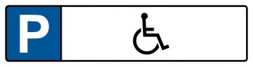 Kennzeichenschild mit Behinderten Symbol | selbstklebend