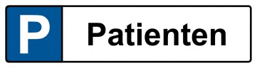 Kennzeichenschild Patienten