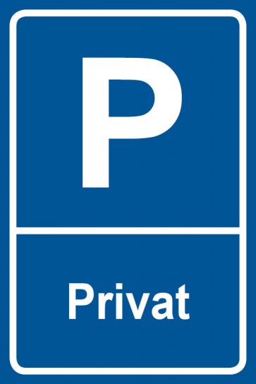 Aufkleber Parkschild Privat