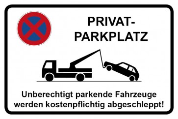 Aufkleber Parkverbotsschild Privatparkplatz