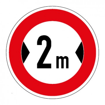 Aufkleber Verkehrszeichen Durchfahrtsbreite 2 Meter