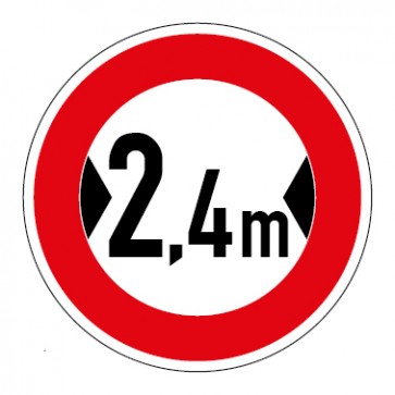 Schild Verkehrszeichen Durchfahrtsbreite  2,4 Meter