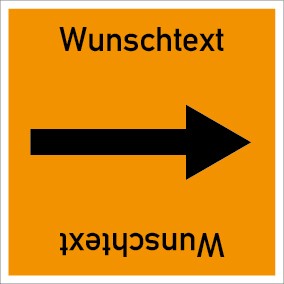 Rohrleitungskennzeichnung viereckig Wunschtext · ALU-SCHILD 