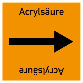 Rohrleitungskennzeichnung viereckig Acrylsäure · ALU-SCHILD