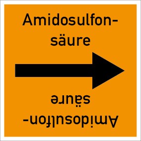 Rohrleitungskennzeichnung viereckig Amidosulfonsäure · ALU-SCHILD