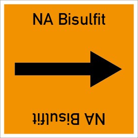 Rohrleitungskennzeichnung viereckig NA Bisulfit · ALU-SCHILD