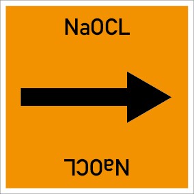 Rohrleitungskennzeichnung viereckig NaOCL · Aufkleber | stark haftend