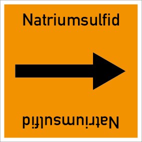 Schild Rohrleitungskennzeichnung viereckig Natriumsulfid · selbstklebend