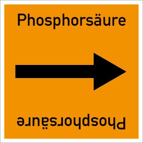 Rohrleitungskennzeichnung viereckig Phosphorsäure · ALU-SCHILD
