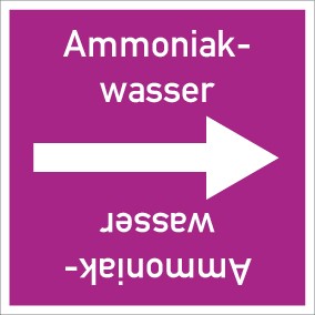 Rohrleitungskennzeichnung viereckig Ammoniakwasser · ALU-SCHILD