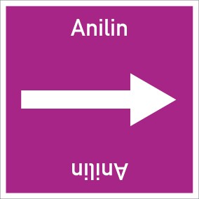Schild Rohrleitungskennzeichnung viereckig Anilin · selbstklebend