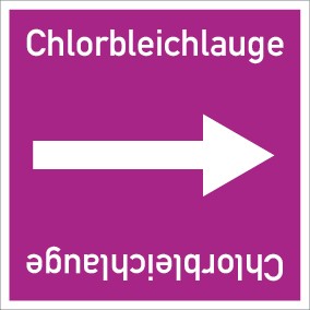 Rohrleitungskennzeichnung viereckig Chlorbleichlauge · Aufkleber