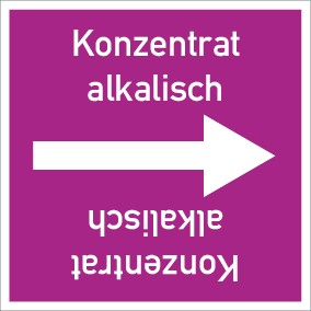 Rohrleitungskennzeichnung viereckig Konzentrat alkalisch · ALU-SCHILD