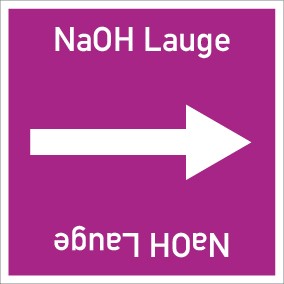 Rohrleitungskennzeichnung viereckig NaOH Lauge · MAGNETSCHILD