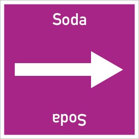 Rohrleitungskennzeichnung viereckig Soda · Aufkleber | stark haftend