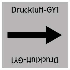 Schild Rohrleitungskennzeichnung viereckig Druckluft-GY1 · selbstklebend