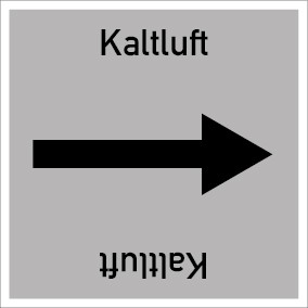 Rohrleitungskennzeichnung viereckig Kaltluft · ALU-SCHILD