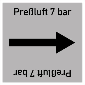 Rohrleitungskennzeichnung viereckig Preßluft 7 bar · ALU-SCHILD