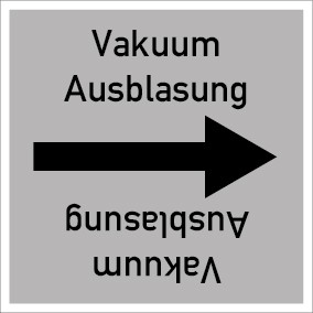 Rohrleitungskennzeichnung viereckig Vakuum Ausblasung · ALU-SCHILD
