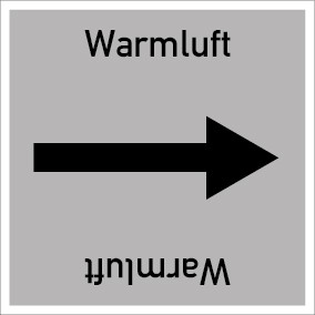 Rohrleitungskennzeichnung viereckig Warmluft · ALU-SCHILD