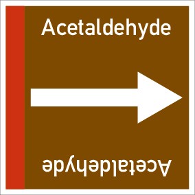 Schild Rohrleitungskennzeichnung viereckig Acetaldehyde · selbstklebend