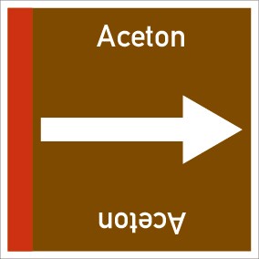 Rohrleitungskennzeichnung viereckig Aceton · ALU-SCHILD
