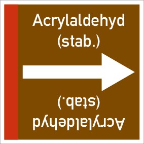 Schild Rohrleitungskennzeichnung viereckig Acrylaldehyd (stab.) · selbstklebend