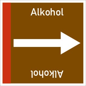 Rohrleitungskennzeichnung viereckig Alkohol · Aufkleber | stark haftend