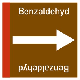 Rohrleitungskennzeichnung viereckig Benzaldehyd · MAGNETSCHILD