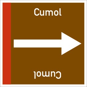 Rohrleitungskennzeichnung viereckig Cumol · Aufkleber
