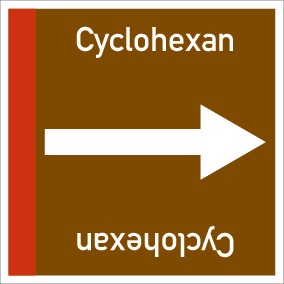 Rohrleitungskennzeichnung viereckig Cyclohexan · ALU-SCHILD