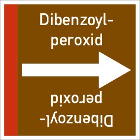 Rohrleitungskennzeichnung viereckig Dibenzoylperoxid · ALU-SCHILD
