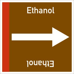 Schild Rohrleitungskennzeichnung viereckig Ethanol · selbstklebend