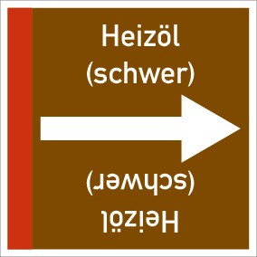 Rohrleitungskennzeichnung viereckig Heizöl (schwer) · ALU-SCHILD