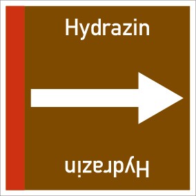 Schild Rohrleitungskennzeichnung viereckig Hydrazin · selbstklebend