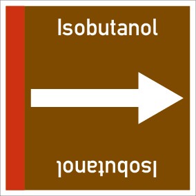 Rohrleitungskennzeichnung viereckig Isobutanol · Aufkleber